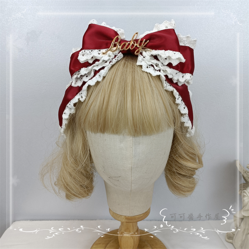 Lolita蝴蝶结蕾丝边发箍