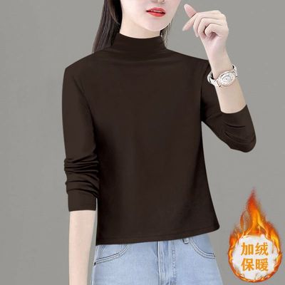 长袖通勤加绒纯色粘胶纤维女