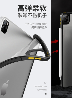 适用ipadmini6保护套iPadPro11苹果10.2英寸12.9平板2021背壳ipadair4全包ipad保护壳2020笔槽air4硅胶透明新