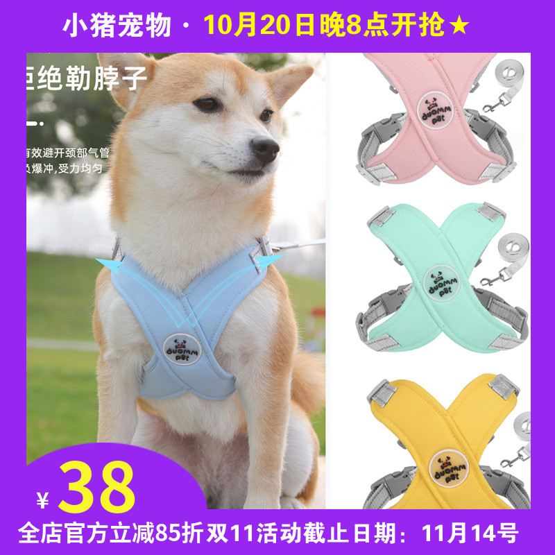 宠物胸背牵引反光背心
