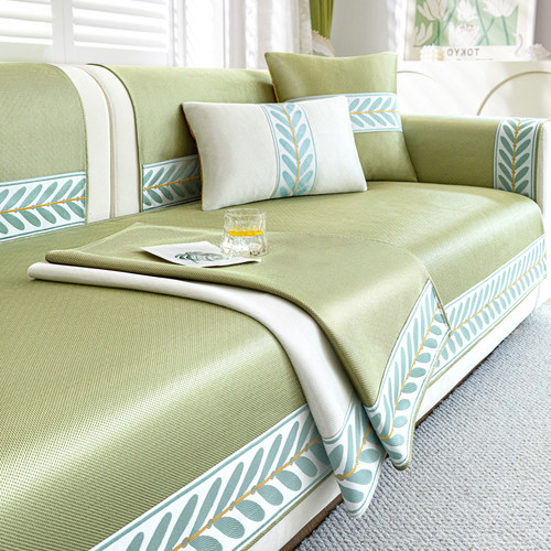 清新冰丝沙发垫夏季2025新款凉席坐垫子防滑沙发套罩凉垫盖布夏天