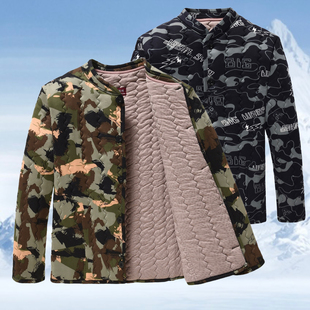 200斤240斤加肥大码 保暖外套 秋冬加厚驼绒迷彩棉袄男棉衣棉服工装