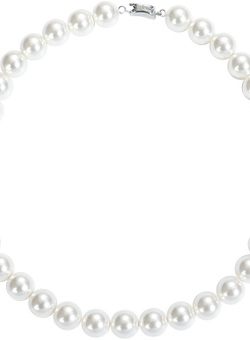 施家珍珠项链女元宝扣子毛衣链