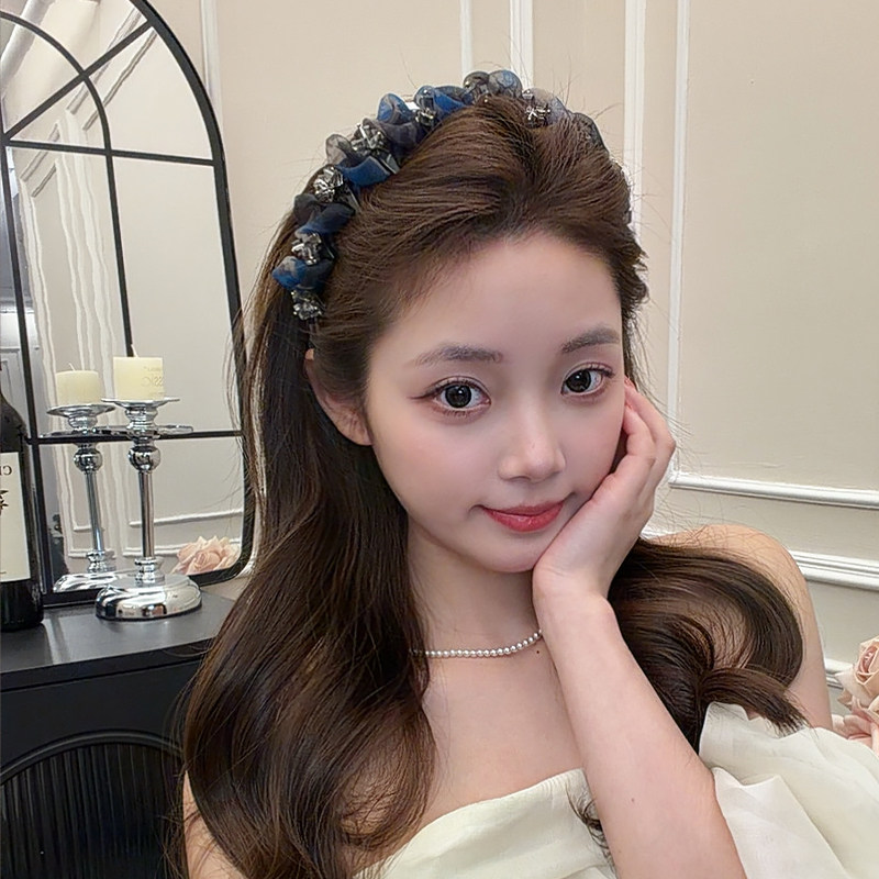 仙美水晶珠光纱高颅顶发箍