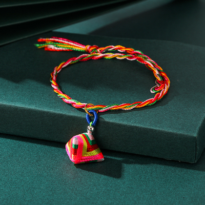 端午节五色线五彩绳小粽子手链