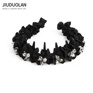 赫本风轻奢水钻高颅顶发箍女款高级感洋气时尚减龄头箍显脸小发卡