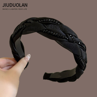 适合夏天的轻奢水钻高颅顶发箍女款高级感洋气时尚头箍显脸小发卡