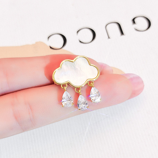 外套配饰 水滴锆石云朵胸针春夏领口防走光别针女高档胸花气质西装