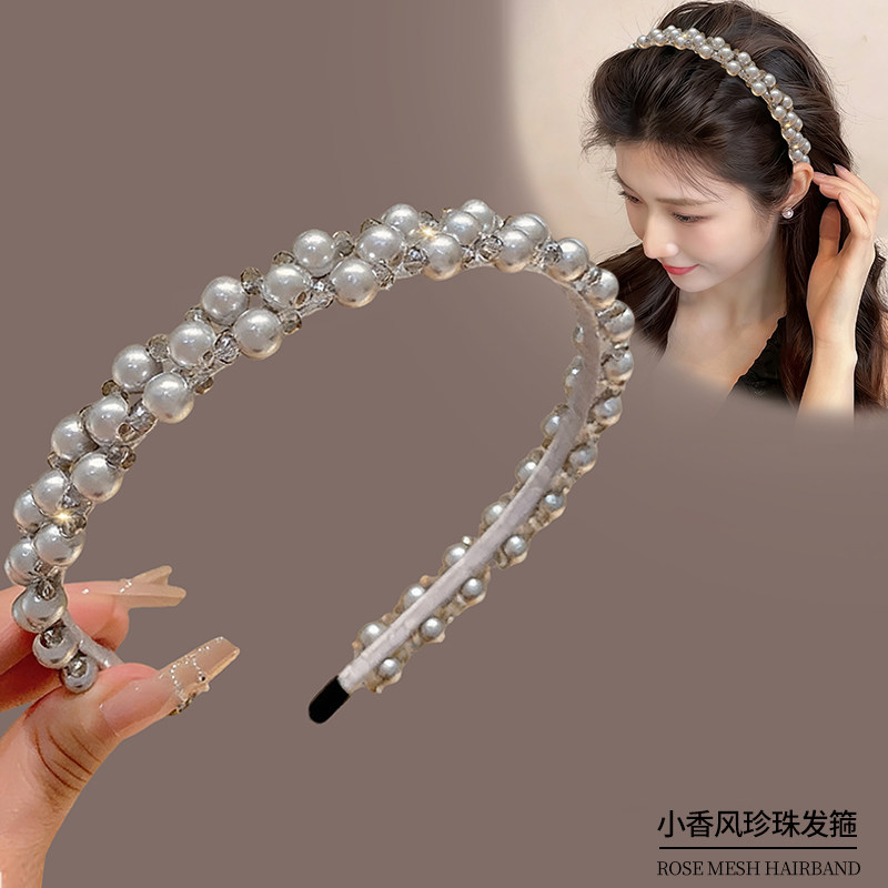 小香风珍珠发箍女高颅顶气质头箍