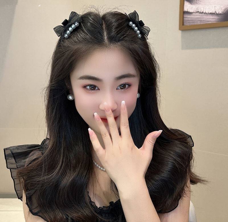 2025新款珍珠网纱蝴蝶结抓夹侧边前额刘海碎发整理夹子头饰发卡女,饰品/流行首饰/时尚饰品新,发饰,淘宝优惠券,粉丝福利购,淘宝优惠卷