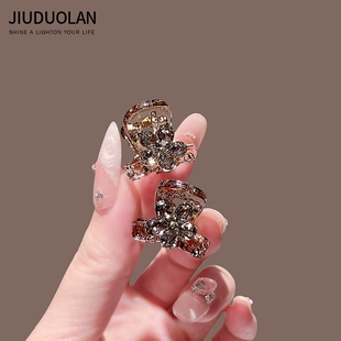 2025新款高级感水晶花朵小抓夹女新款前额刘海碎发夹小号侧边夹子