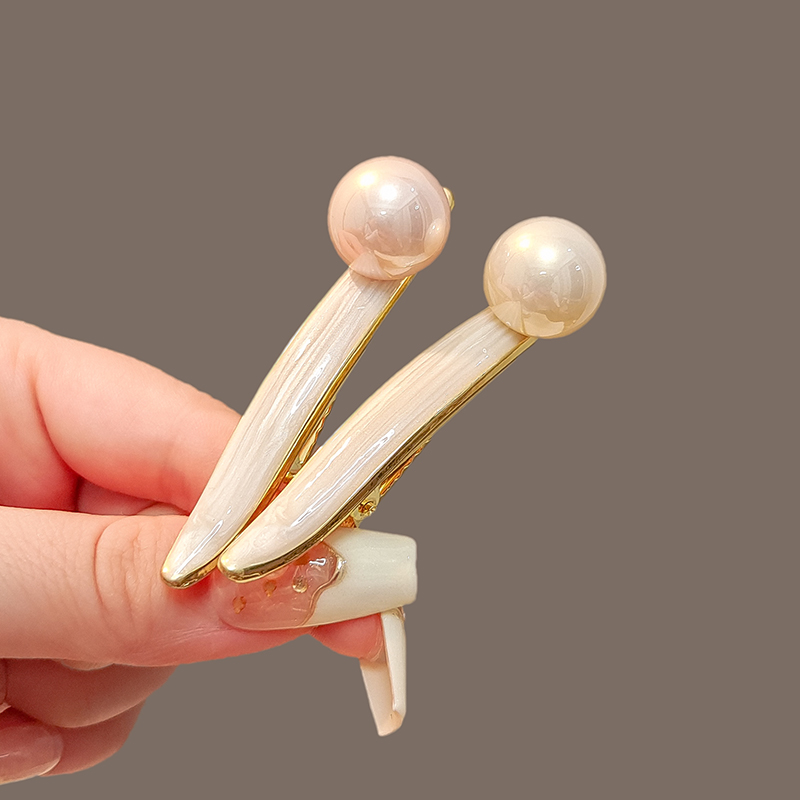 韩国东大门发夹珍珠新款金属侧边夹一字夹网红刘海夹碎发夹女