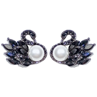 镂空黑天鹅耳钉女轻奢气质小众耳环2026新款潮爆款高级感独特耳饰