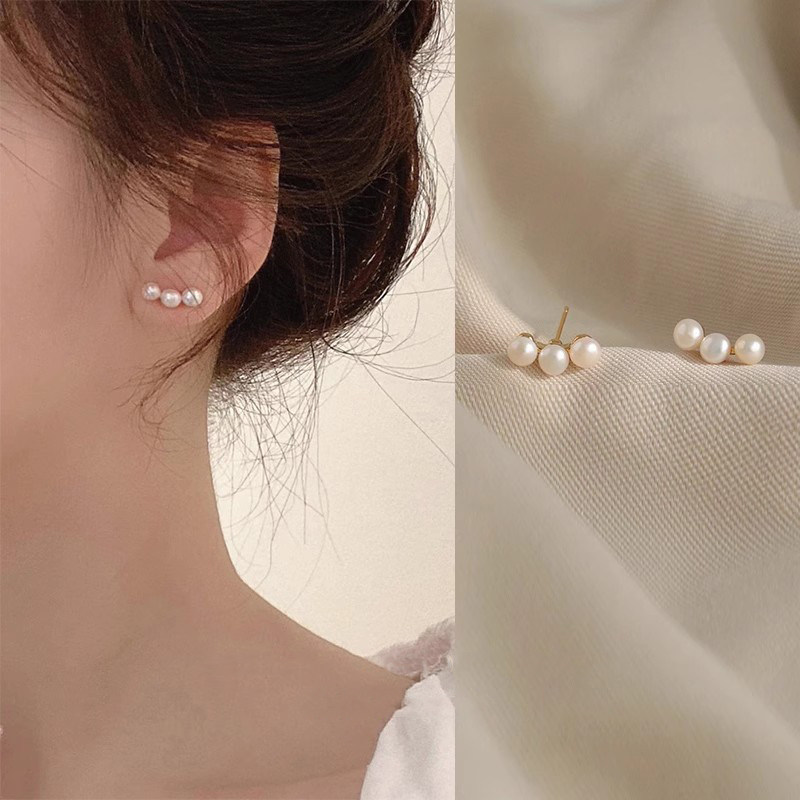 小众设计感珍珠耳钉女S925银针耳环养耳洞秋冬爆款时尚百搭耳饰品,饰品/流行首饰/时尚饰品新,耳钉,淘宝优惠券,粉丝福利购,淘宝优惠卷