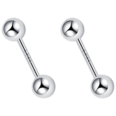 纯银耳钉999螺丝拧扣小耳环