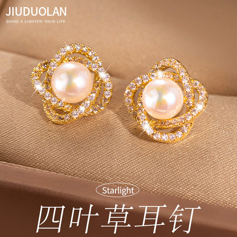 设计感旋转耳钉2026年新款爆款高级感珍珠耳环耳夹无耳洞女耳饰品,饰品/流行首饰/时尚饰品新,耳钉,淘宝优惠券,粉丝福利购,淘宝优惠卷