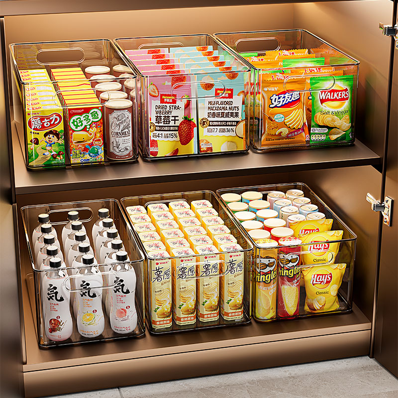 零食收纳筐橱柜长方形透明亚克力
