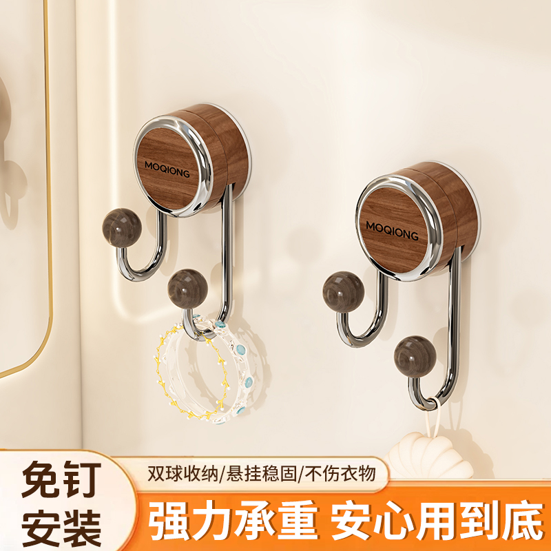 吸盘门后挂钩挂衣架中古风免打孔