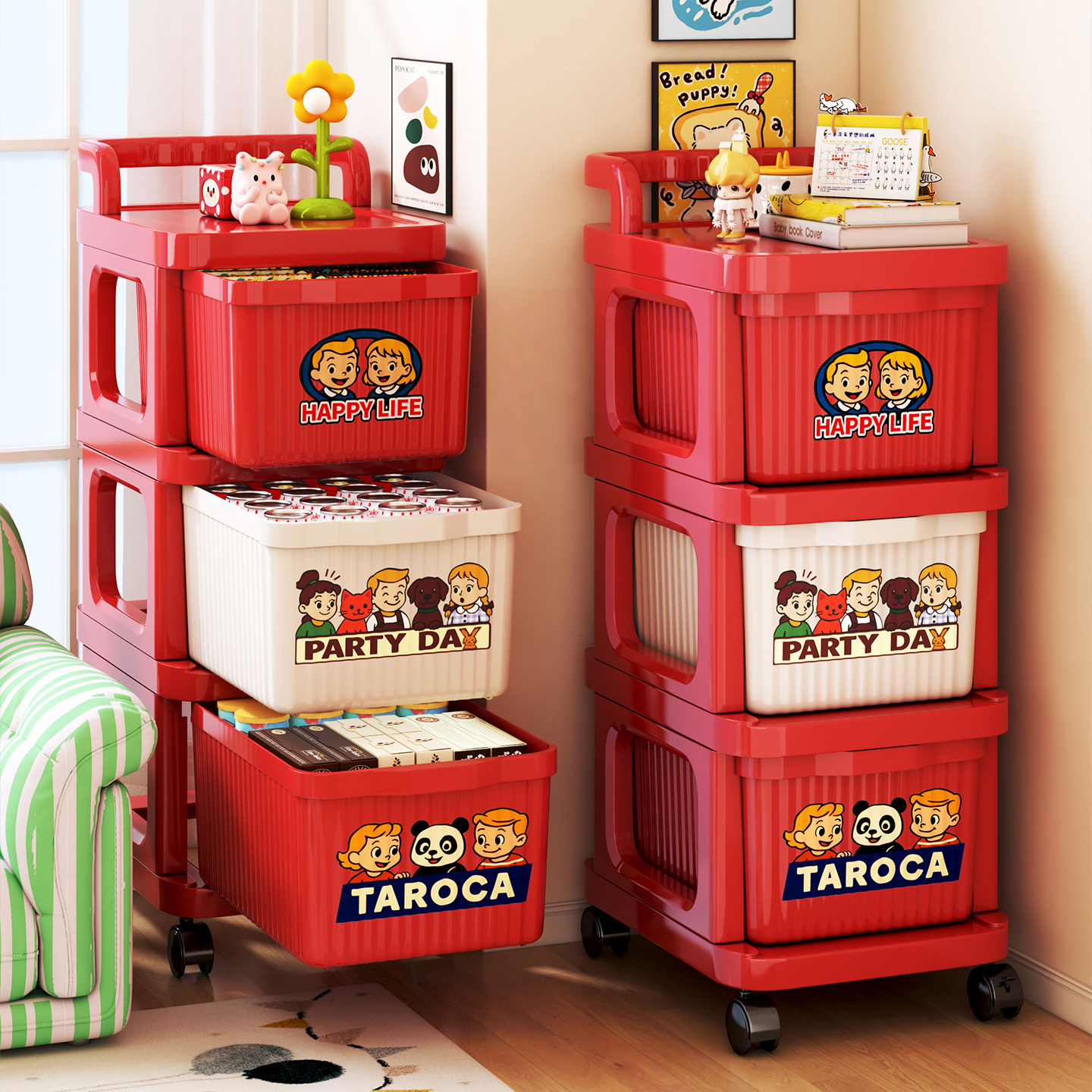 多巴胺小推车零食置物架