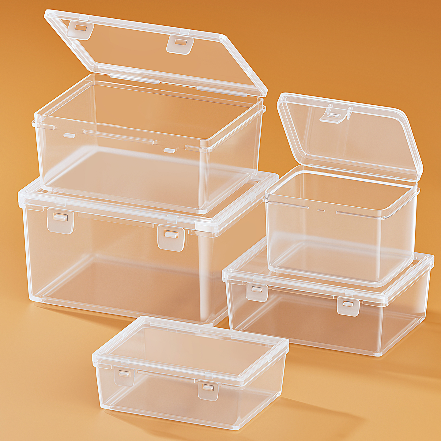 小物件收纳盒小型有盖透明盒子