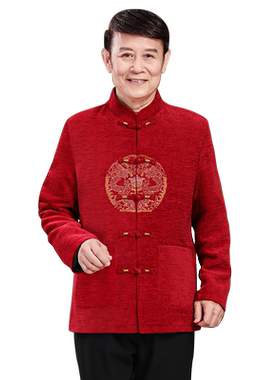中老年过寿生日爷爷奶奶婚礼服老人秋冬装外套情侣装唐装男女套装