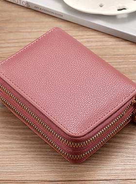2026新款钱包女士双拉链多功能大容量休闲百搭短款风琴包零钱卡包