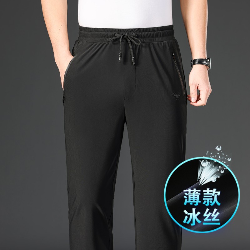冰丝男裤夏季薄裤子男士休闲裤大码凉感速干卫裤男大码宽松直筒裤