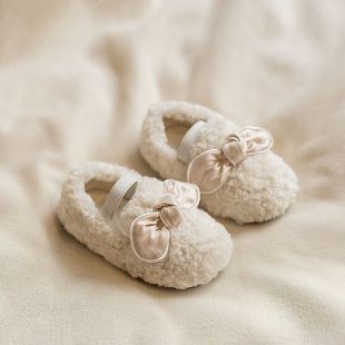 女宝宝鞋子2025冬款软底女童毛毛鞋中小童棉鞋加绒婴儿公主学步鞋