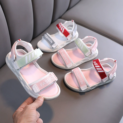 Мягкие летние спортивные сандалии для мальчиков, нескользящая пляжная обувь, в корейском стиле, мягкая подошва