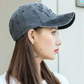 水洗复古牛仔遮阳帽 男款 帽子女鸭舌帽秋天韩版 潮ins潮牌气质秋季