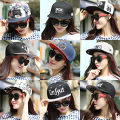 帽子女秋天韩版 潮嘻哈帽男潮牌ins平沿帽女秋季 遮阳平檐鸭舌帽