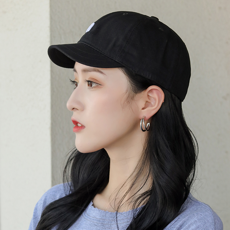 女小帽檐黑色马术帽棒球帽鸭舌帽