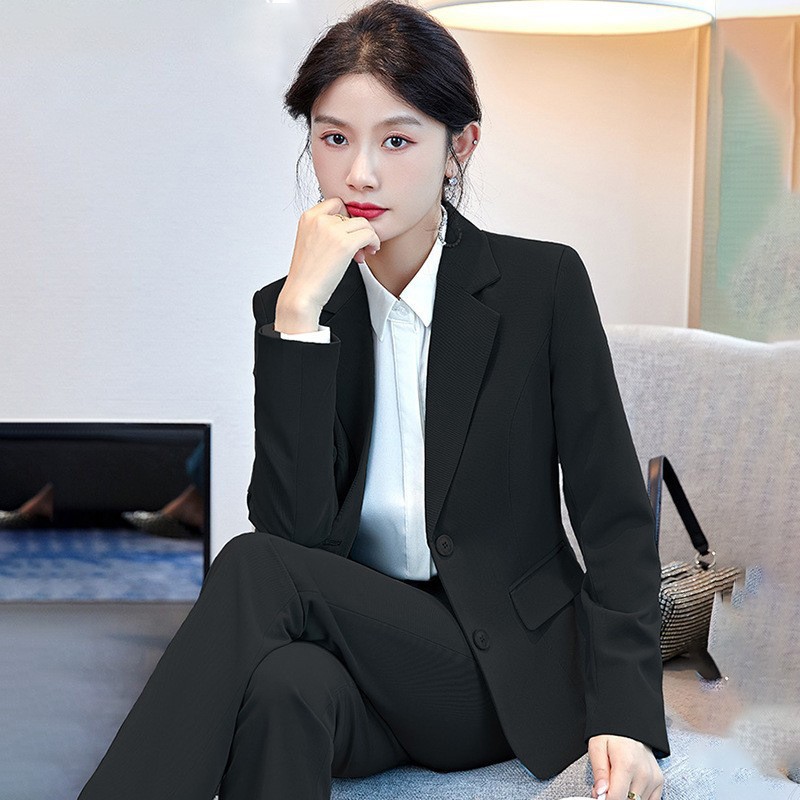 女士黑色西装套装0603