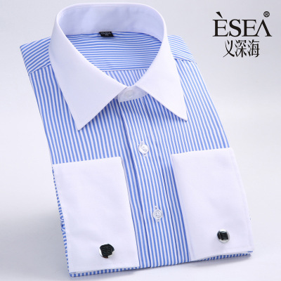 衬衣袖扣法式长袖长袖衬衣