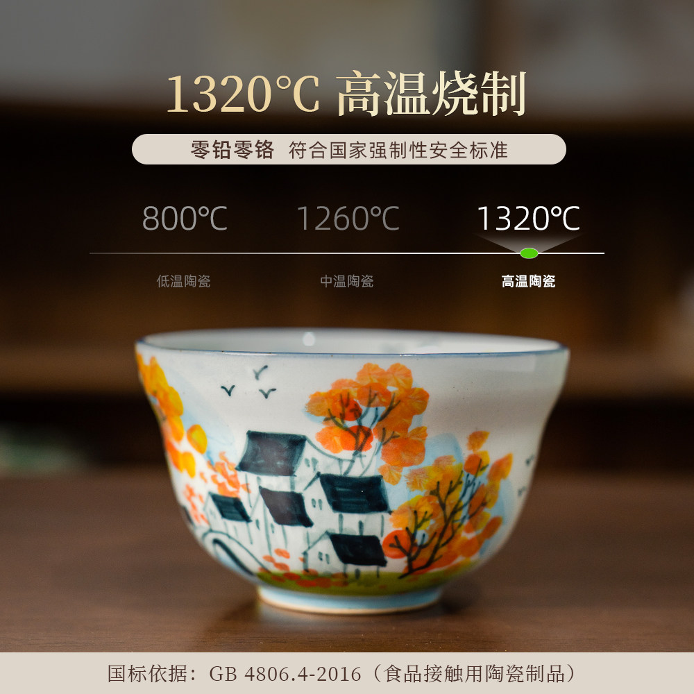 景德镇陶瓷碗葫芦碗老陶泥创意米饭碗沙拉碗釉下彩5寸大葫芦碗