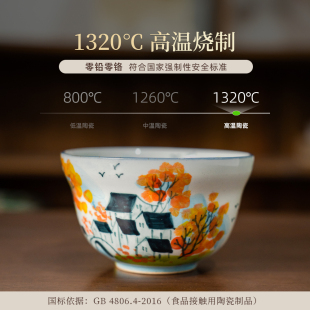 景德镇陶瓷碗葫芦碗老陶泥创意米饭碗沙拉碗釉下彩4.5寸小葫芦碗