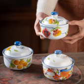 炖盅隔水炖家用燕窝炖蛋专用白泥釉下彩4.5寸炖盅