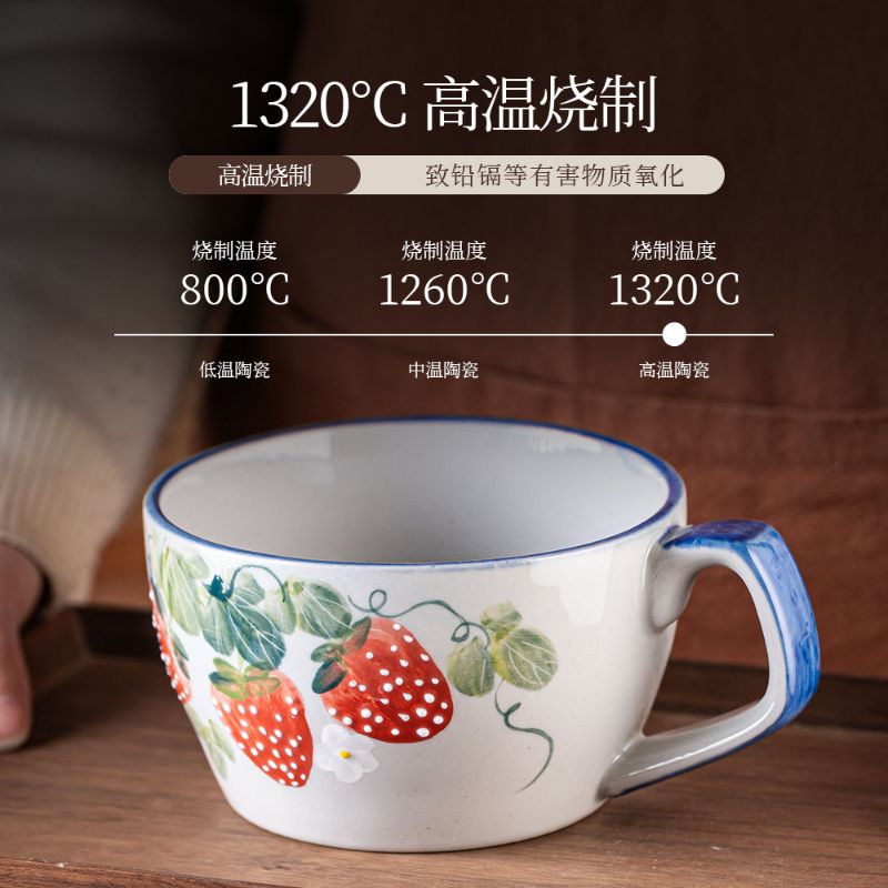 景德镇手绘陶瓷餐具泡面碗把手碗图片