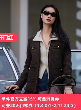 XG/雪歌25年冬季新款百搭多口袋气质短款外套女上衣XK407010A372