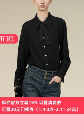 XG/雪歌2025年冬季新款休闲百搭修身长袖衬衫女上衣XK421008A590