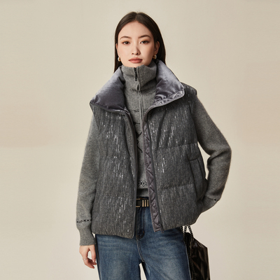 XG/雪歌亮片羽绒马甲保暖外套