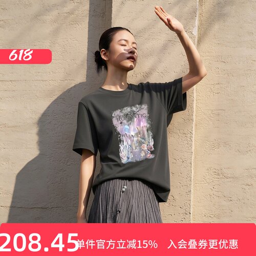 XG/雪歌棉感宽松印花短袖T恤