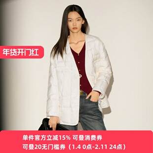 XG/雪歌2025年冬新款简约休闲宽松短款羽绒服女外套XK406002A391