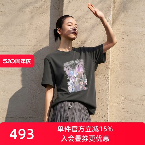 XG/雪歌棉感宽松印花短袖T恤