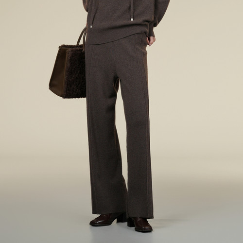 XG/雪歌显瘦直筒针织休闲裤长裤