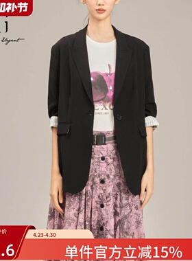 XG/雪歌25春新款廓形西装吊衬手工西服夹克外套女XK107005A490