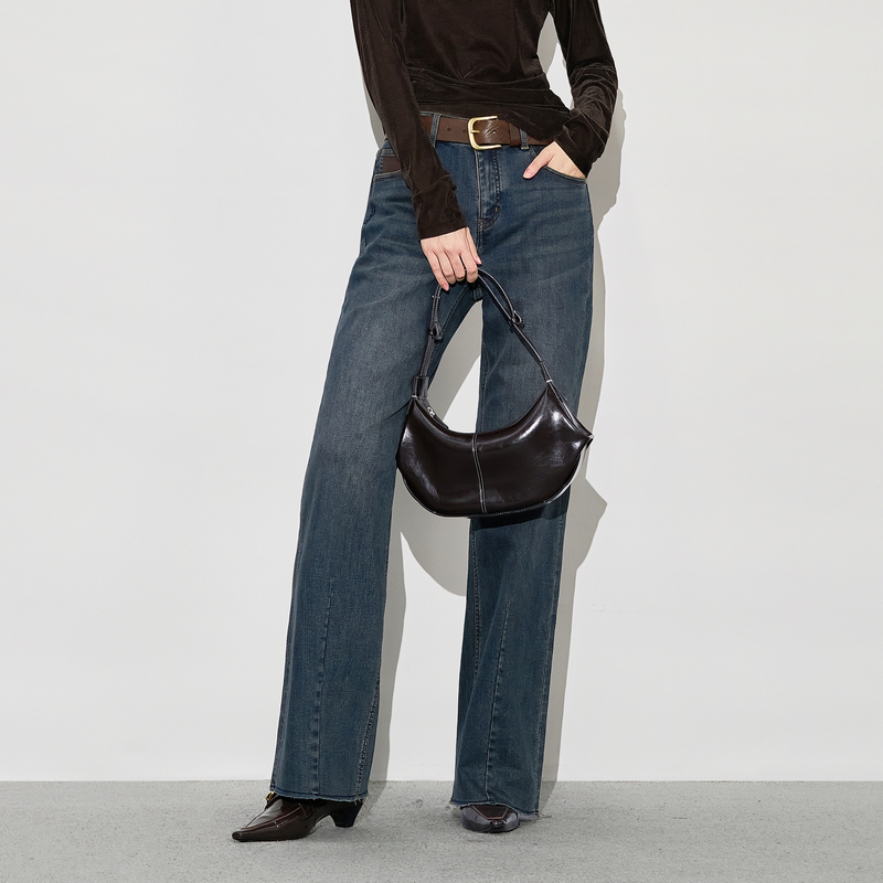 XG/雪歌显瘦水洗直筒牛仔裤女