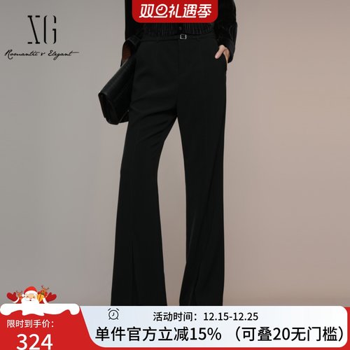 XG/雪歌高腰气质显瘦直筒裤女