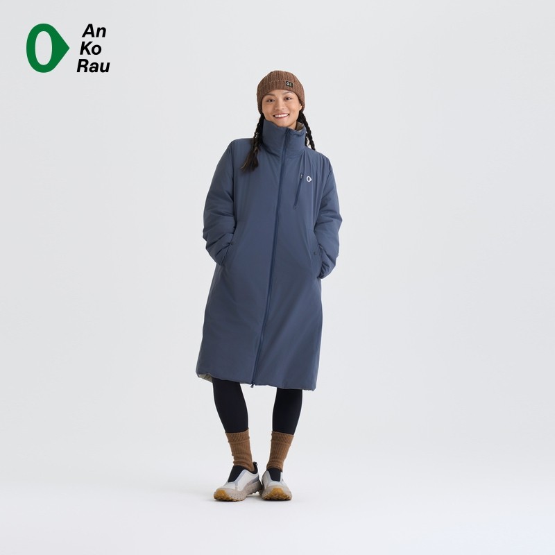 AnKoRau双面穿防泼水长款羽绒服