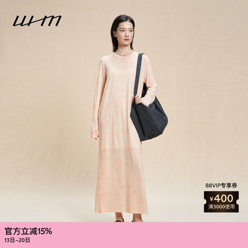 素然WHM羊毛圆领长袖连衣裙